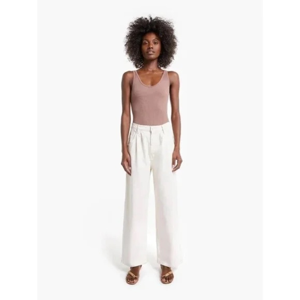 Mother Superior The Half Spring Pleated Greaser Ankle Wide Leg Jeans Act Natural